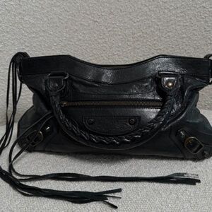 Authentic Balenciaga Women's First City Bag Mini In Black